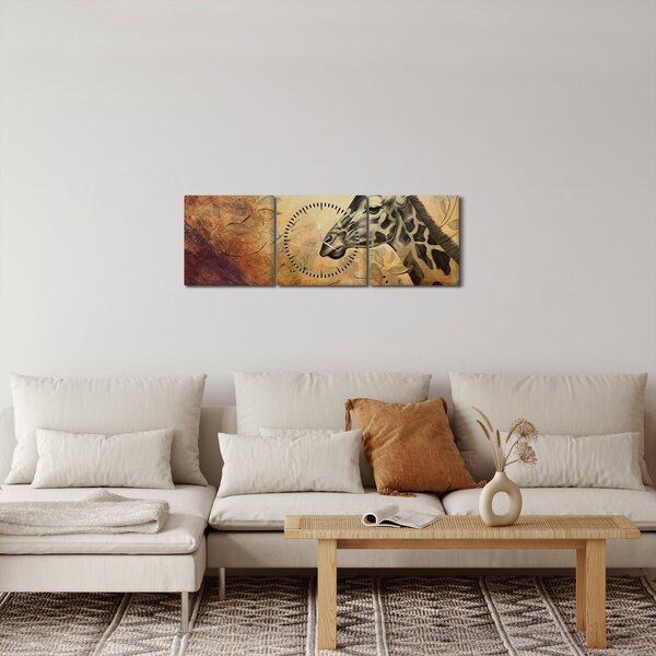 Kép - Zsiráf, festmény (órával) (90x30 cm)
