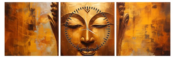 Kép - Buddha, olajfestmény (órával) (90x30 cm)