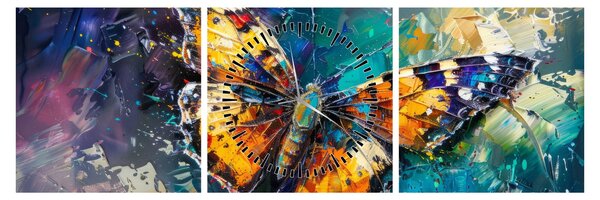 Kép - Pillangó, olajfestmény (órával) (90x30 cm)