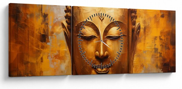 Kép - Buddha, olajfestmény (órával) (90x30 cm)