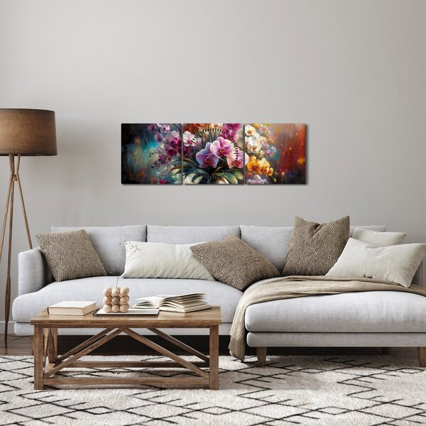 Kép - Virágváza II. (órával) (90x30 cm)