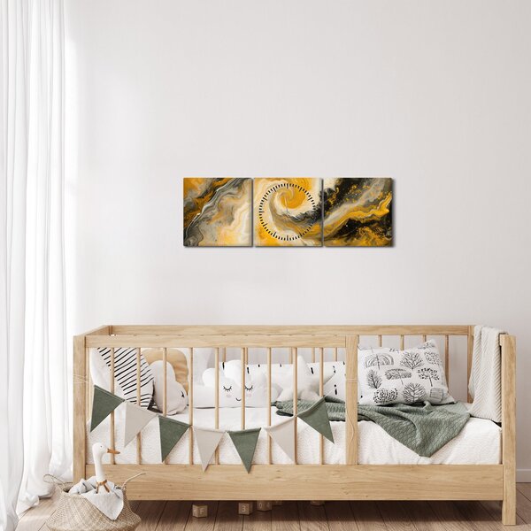 Kép - Spirális absztrakció (órával) (90x30 cm)