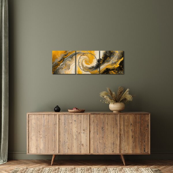 Kép - Spirális absztrakció (órával) (90x30 cm)