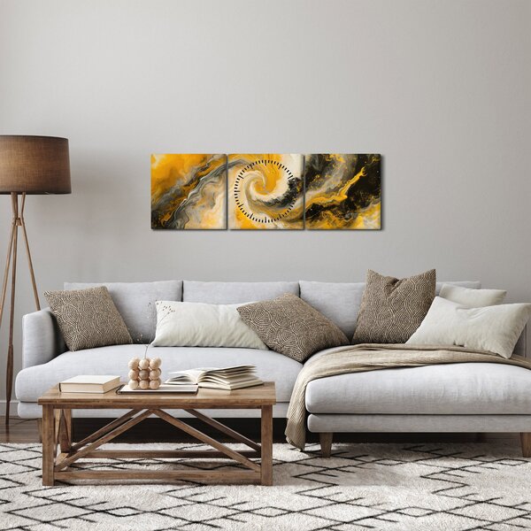 Kép - Spirális absztrakció (órával) (90x30 cm)