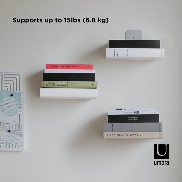Ezüstszínű fém polc készlet 3 db-os 14 cm Conceal – Umbra