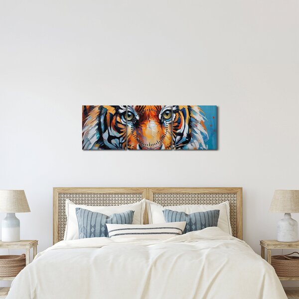 Kép - Tigris látképe, festmény (órával) (90x30 cm)