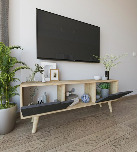 Hanah Home TV Stand Sapphire Oak Anthracite Siena - Sapphire Oak, Anthracite