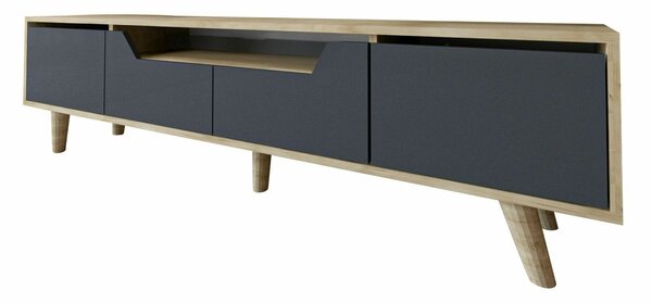 Hanah Home TV Stand Sapphire Oak Anthracite Roma 180 - Sapphire Oak, Anthracite
