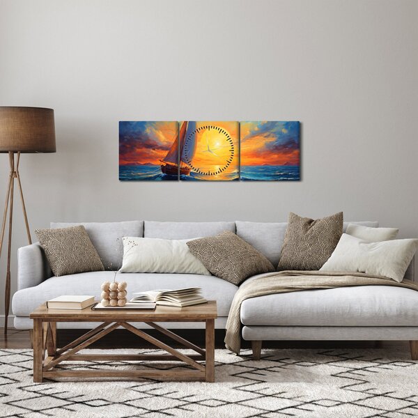 Kép - Vitorlások (órával) (90x30 cm)