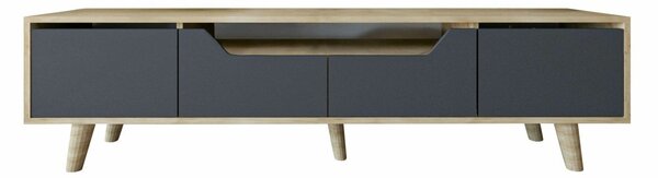 Hanah Home TV Stand Sapphire Oak Anthracite Roma 180 - Sapphire Oak, Anthracite