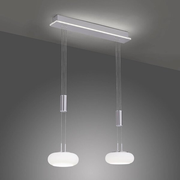 Q-Smart-Home Paul Neuhaus Q-ETIENNE LED függőlámpa, 2 izzós, dimmelhető, Alu / szürke / cink, Nappali / Étkező, fém, Modern