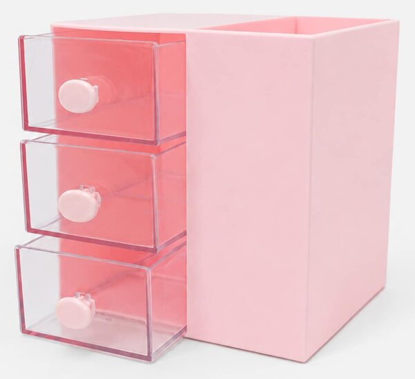 Sinsay - Íróasztali rendszerező átlátszó fiókokkal - pasztellpink