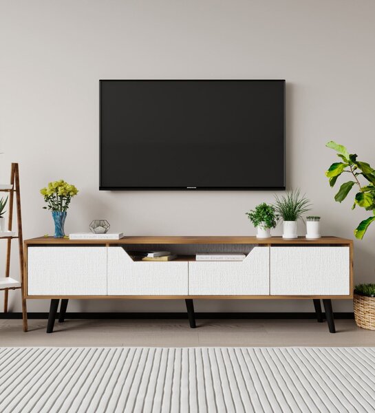 Hanah Home TV Stand Walnut White Roma 180 - Walnut, White