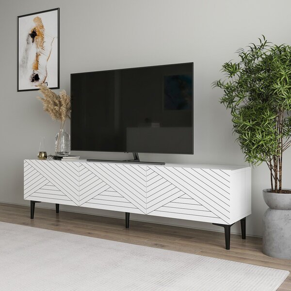 Hanah Home TV Stand White Felix - White