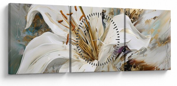 Kép - Absztrakció liliommal (órával) (90x30 cm)