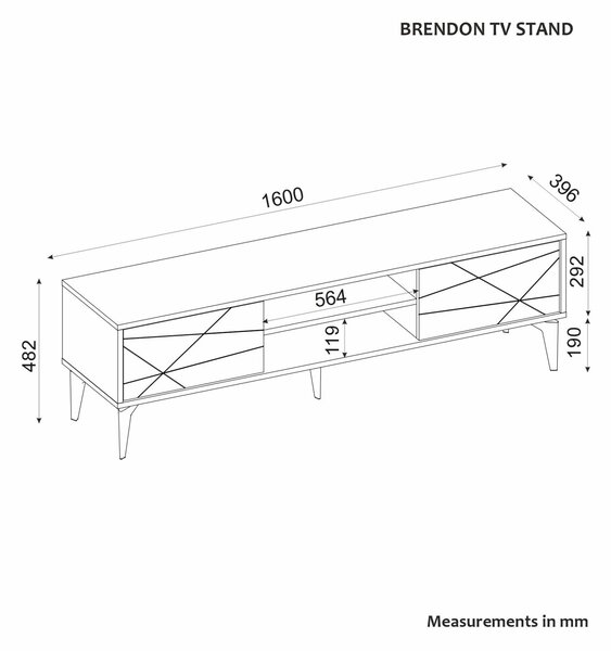 Hanah Home Brendon TV állvány, antracit