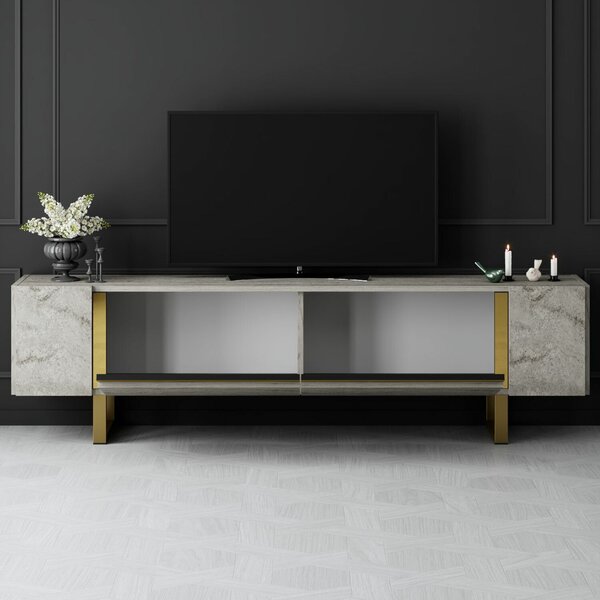 Hanah Home TV állvány Travertine Gold Yildiz - Travertin, Arany