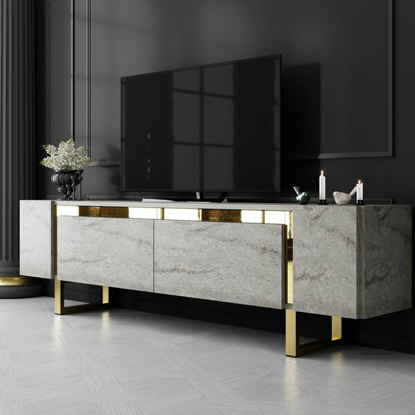 Hanah Home TV állvány Travertine Gold Yildiz - Travertin, Arany