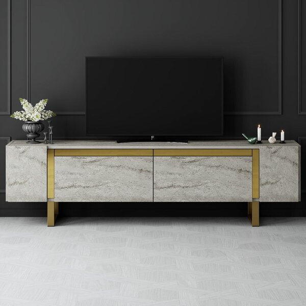 Hanah Home TV állvány Travertine Gold Yildiz - Travertin, Arany