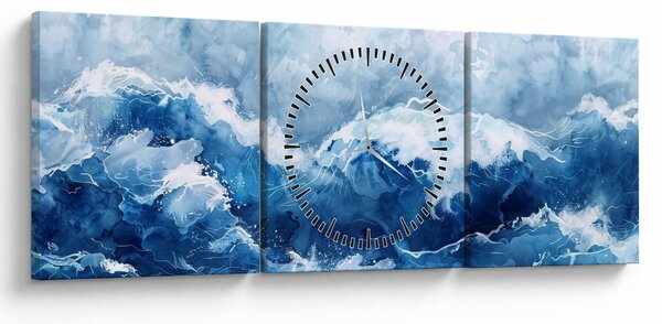 Kép - A tenger illusztrációja (órával) (90x30 cm)