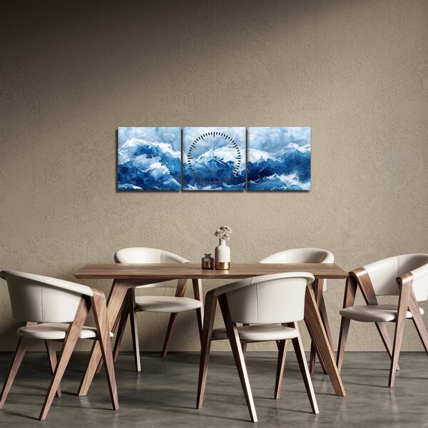 Kép - A tenger illusztrációja (órával) (90x30 cm)