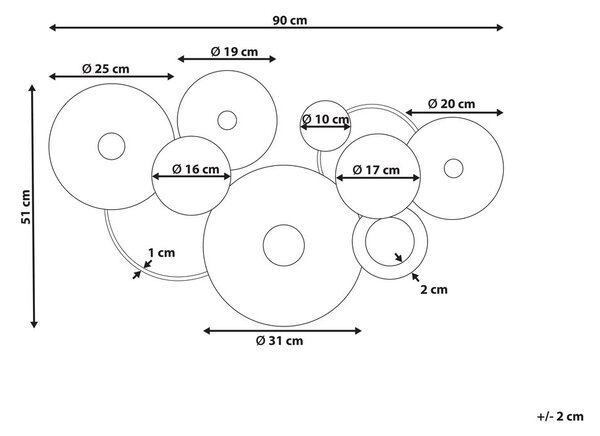 Fali Dekoráció ACTINIUM Fém 51 cm Kék
