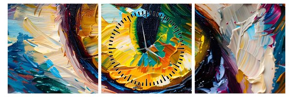 Kép - Macskaszem festmény (órával) (90x30 cm)