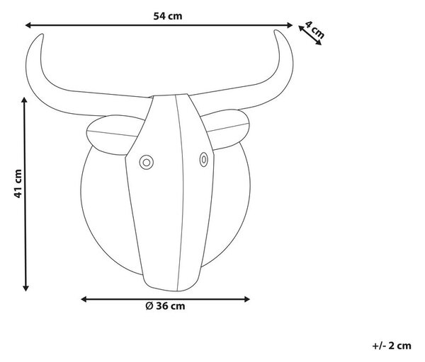 Fali Dekoráció Bika ERBIUM Fém 41 cm Szürke