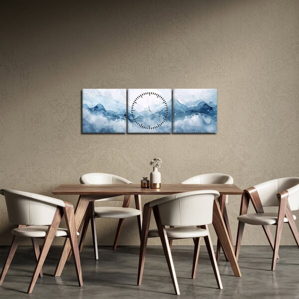 Kép - Felhők és hullámok, akvarell (órával) (90x30 cm)