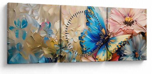 Kép - Virágok és pillangók festése (órával) (90x30 cm)