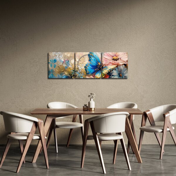 Kép - Virágok és pillangók festése (órával) (90x30 cm)