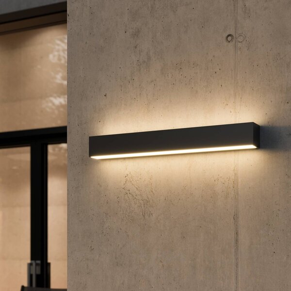 Lucande Lengo LED fali világítás, 50 cm, antracit, felfelé/lefelé irányuló, Fekete, Alumínium, Modern
