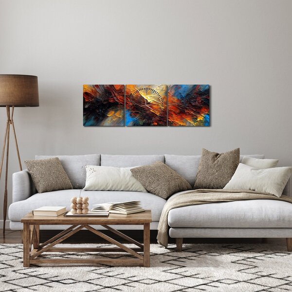 Kép - Színes textúra (órával) (90x30 cm)