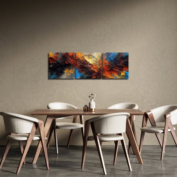Kép - Színes textúra (órával) (90x30 cm)