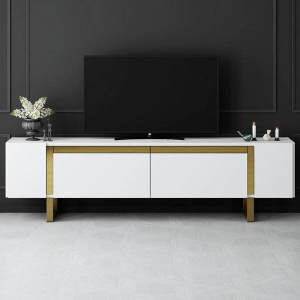 Hanah Home Yildiz TV állvány Fehér Arany - Fehér, Arany