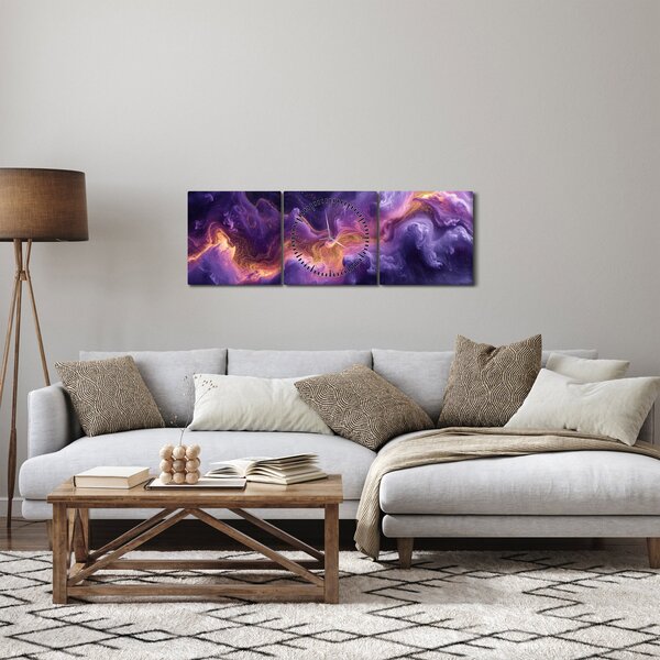 Kép - Bíbor köd (órával) (90x30 cm)