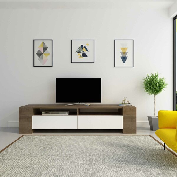 Hanah Home TV állvány dió, fehér Sosruko - dió, fehér
