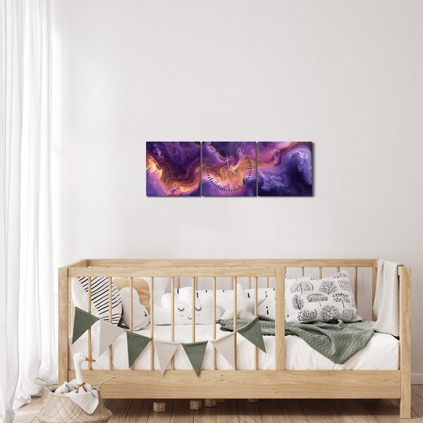 Kép - Bíbor köd (órával) (90x30 cm)