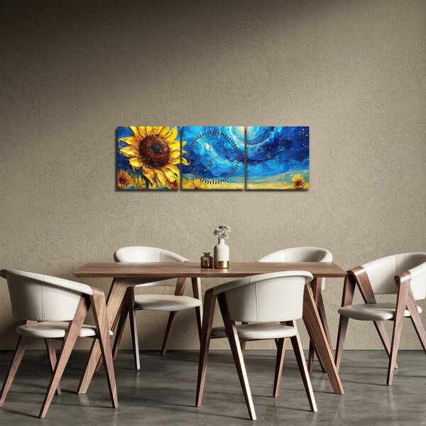 Kép - Festés napraforgó (órával) (90x30 cm)