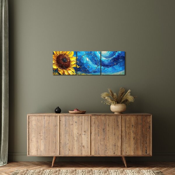 Kép - Festés napraforgó (órával) (90x30 cm)