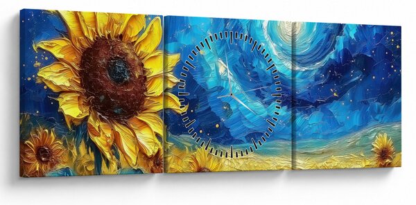 Kép - Festés napraforgó (órával) (90x30 cm)