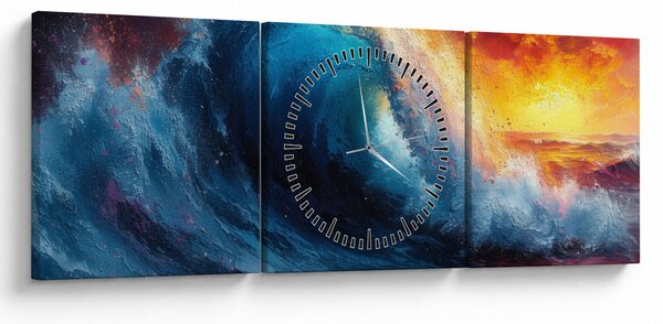 Kép - Hullám a naplementében (órával) (90x30 cm)