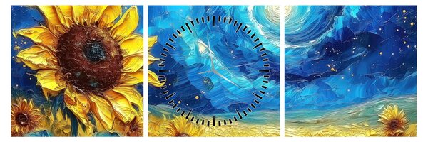 Kép - Festés napraforgó (órával) (90x30 cm)