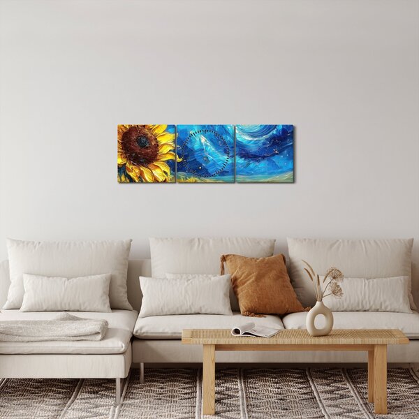 Kép - Festés napraforgó (órával) (90x30 cm)