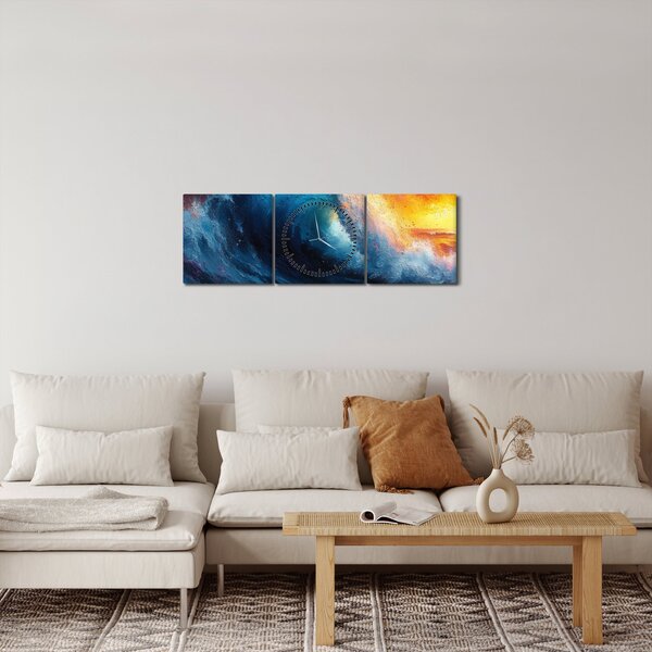 Kép - Hullám a naplementében (órával) (90x30 cm)