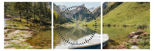 Kép - Seealpsee, svájci tó (órával) (90x30 cm)