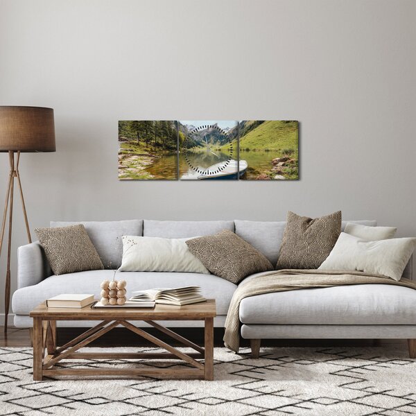 Kép - Seealpsee, svájci tó (órával) (90x30 cm)