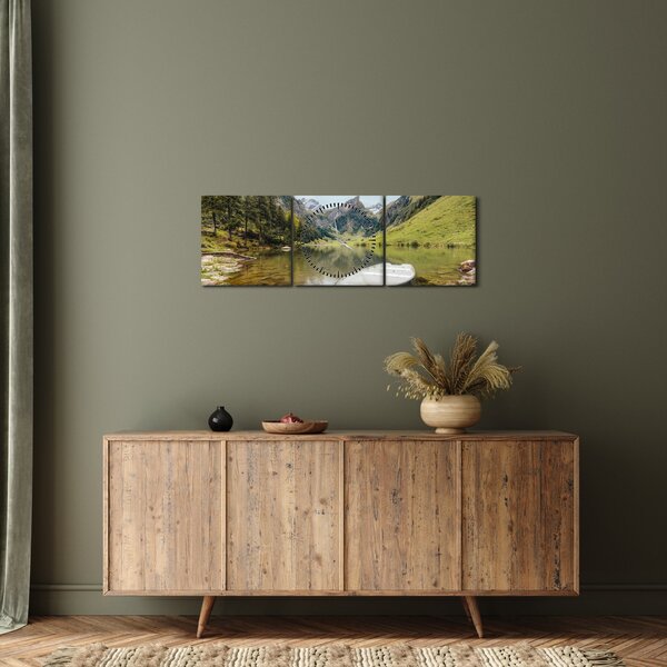 Kép - Seealpsee, svájci tó (órával) (90x30 cm)