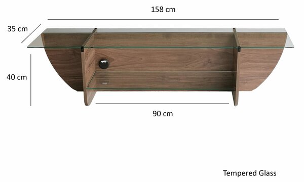 Hanah Home TV Stand Walnut Lily TV - Walnut