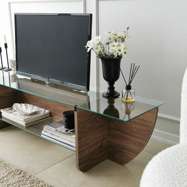 Hanah Home TV Stand Walnut Lily TV - Walnut